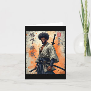 Tarjeta Guerra de Bushido Afro-Americano de Samurai Vintag
