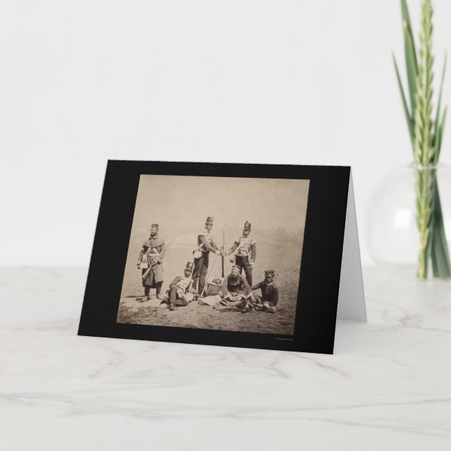 Tarjeta Guerra de Crimea, armas ardientes, 1855 (Anverso)