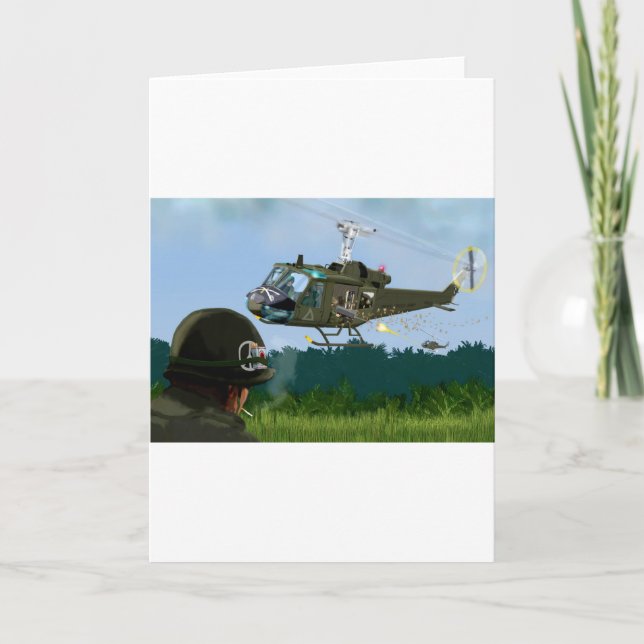 Tarjeta Guerra de Vietnam Bell Huey. (Anverso)
