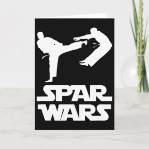 Tarjeta Guerras de Spar Dicho Divertido Luchador de Taekwo