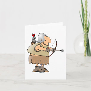 Tarjeta Guerrero arquero medieval divertido caballero con 