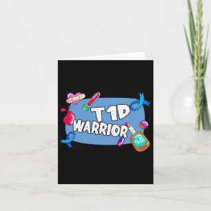 Tarjeta Guerrero de DT1 Diabetes Tipo 1 T1 Soporte