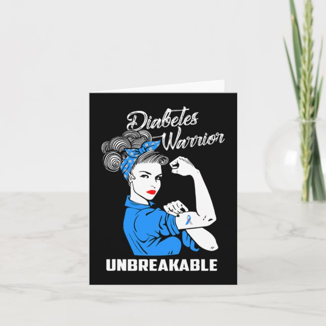 Tarjeta Guerrero de la diabetes irrompible Conciencia sobr (Anverso)