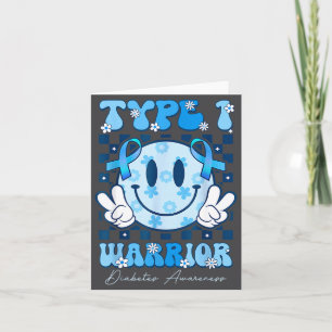 Tarjeta Guerrero de T1d Cinta Azul de Conciencia sobre la