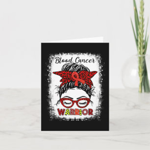 Tarjeta Guerrero del cáncer de sangre Messy Bun Léopardo d