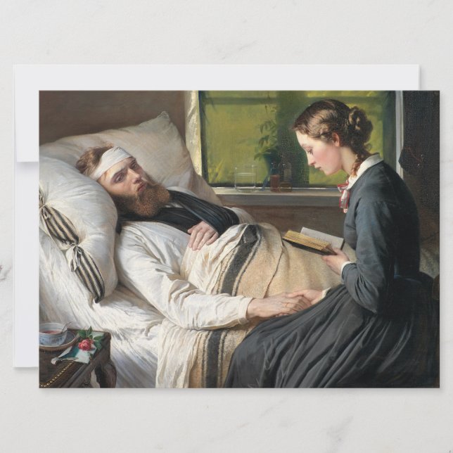 Tarjeta Guerrero herido (por Elisabeth Jerichau-Baumann) (Anverso)