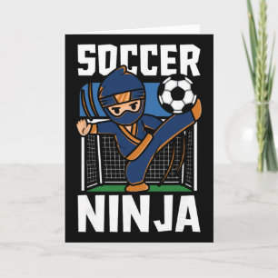 Tarjeta Guerrero jugador de fútbol Ninja divertido amante