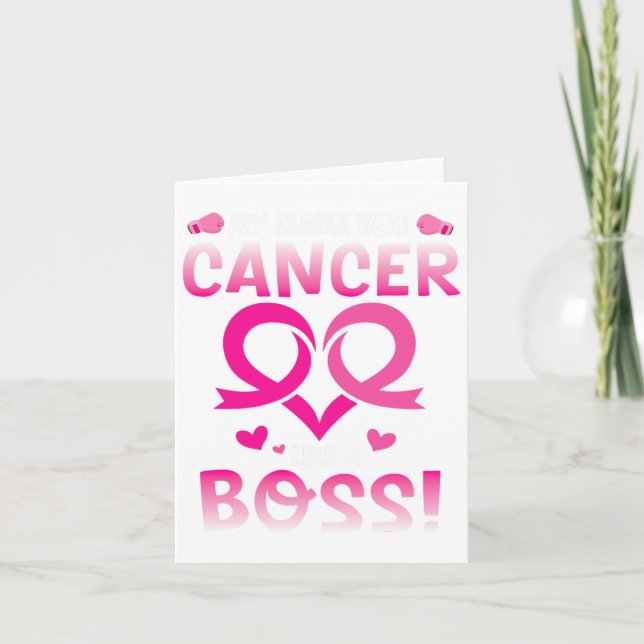 Tarjeta Guerrero Mi Mamá Golpea El Cáncer De Mama Como Una (Anverso)