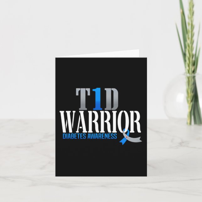 Tarjeta Guerrero T1D Sensibilización sobre la diabetes tip (Anverso)
