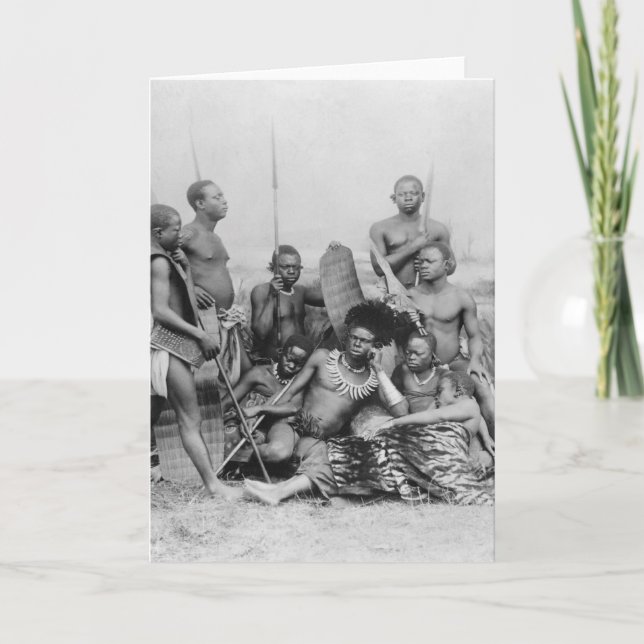 Tarjeta Guerreros, Congo Belga, 1894 (Anverso)