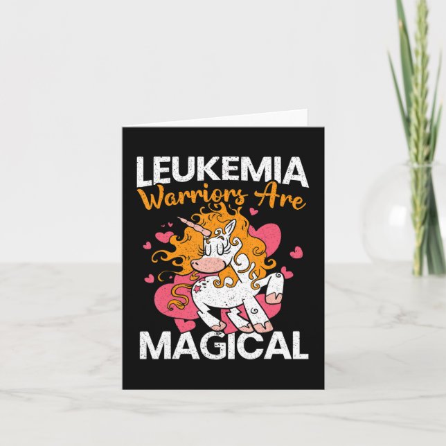 Tarjeta Guerreros de leucemia son leucemia magra unicornio (Anverso)