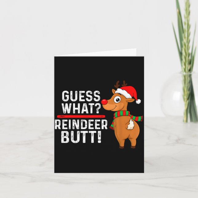 Tarjeta Guess What Reindeer Butt Funny Christmas Men Reind (Anverso)