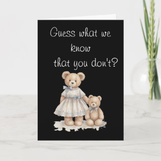 Tarjeta Guess What We Know – Gender Reveal Card