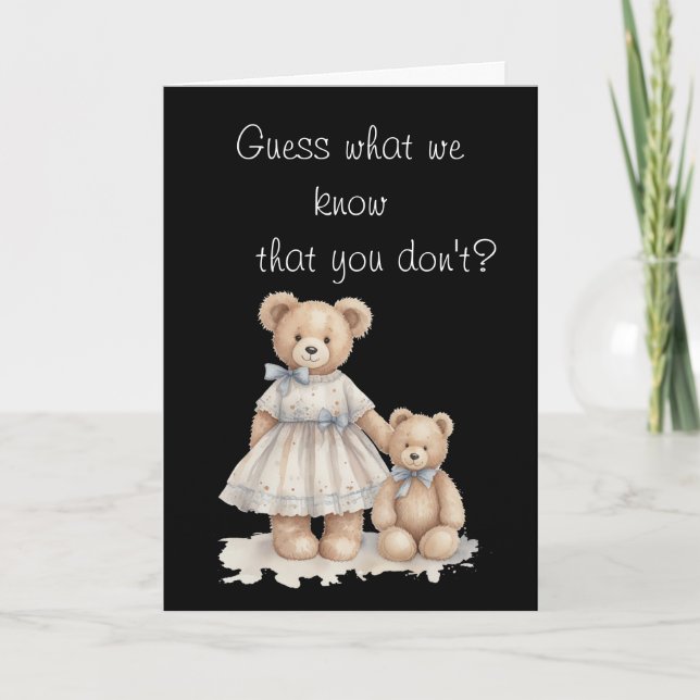 Tarjeta Guess What We Know – It’s a Boy! (Anverso)
