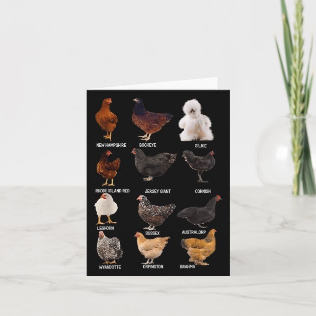 Tarjeta Guía de diferentes razas de pollos Granja de New H (Anverso)