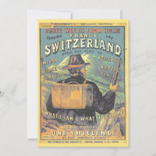 Tarjeta Guía turística vintage de Suiza y los Alpes