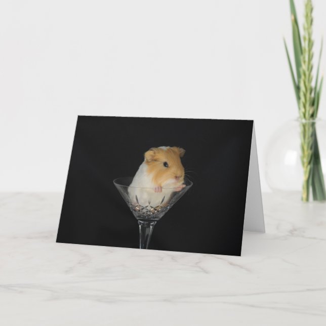 Tarjeta Guinea pig in a wine glass (Anverso)