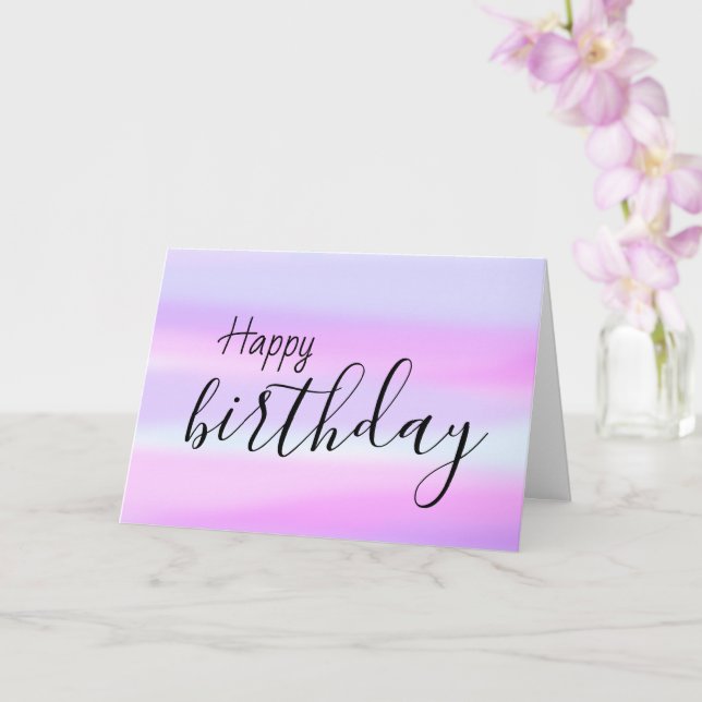 Tarjeta Guión de broche de bienvenida feliz cumpleaños (Orquídea)
