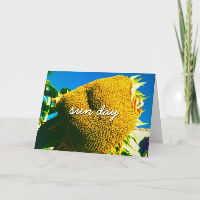 Tarjeta Guión de cita del día del sol del girasol amarillo (Anverso)