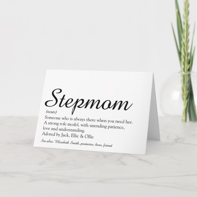 Tarjeta Guión de definición de Stepmom (Anverso)