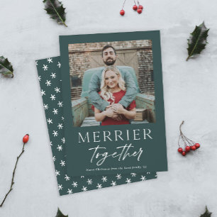 Tarjeta Guión de Foto Más Feliz Juntos Feliz Navidad