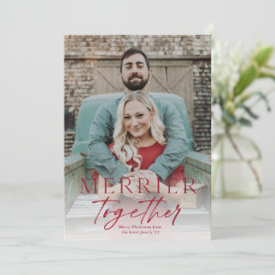 Tarjeta Guión de Más Feliz Juntos Foto Feliz Navidad