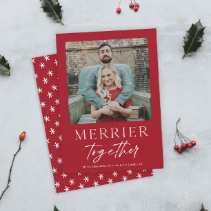 Tarjeta Guión de Más Feliz Juntos Foto Feliz Navidad