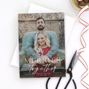 Tarjeta Guión de Más Feliz Juntos Foto Feliz Navidad