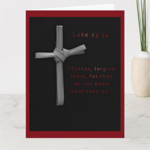 Tarjeta Guión de perdón Red Black Elegant Pascua