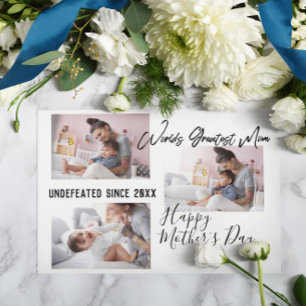 Tarjeta Guión de pincel moderno   Collage de fotos del Día