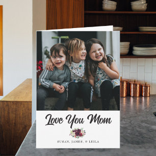 Tarjeta Guión de "Te quiero mamá" con foto