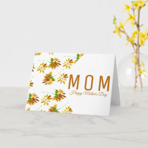 Tarjeta Guión del día de la madre de acuarela floral