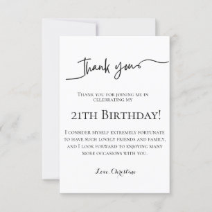 Tarjeta Guión minimalista 21 cumpleaños gracias