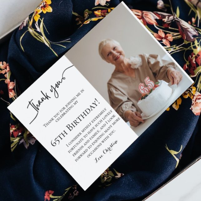 Tarjeta Guión minimalista 65 cumpleaños gracias (Subido por el creador)