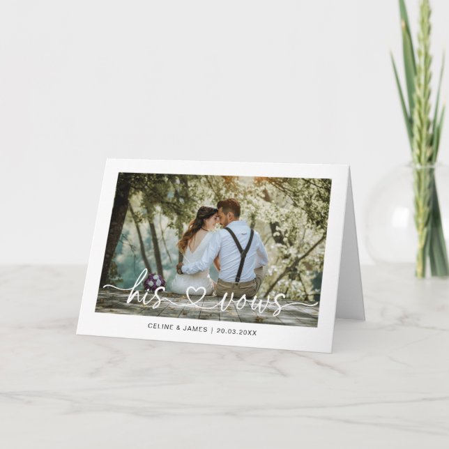 Tarjeta Guión minimalista Amor Corazón de su carta de voto (Anverso)