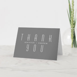 Tarjeta Guión minimalista moderno Gray Gracias Foto
