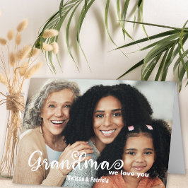 Tarjeta Guión moderno que amamos el día de la abuela foto 