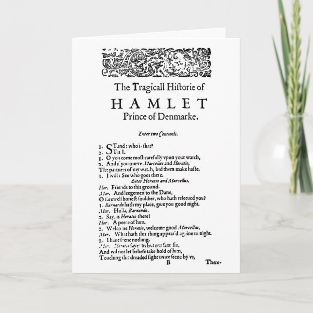 Tarjeta Guión original de Hamlet (Anverso)