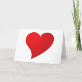 Tarjeta Guión rojo de gran corazón personalizado minimalis