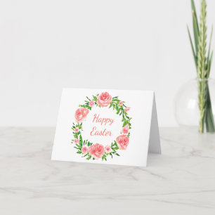 Tarjeta Guirnalda de rosa acuarela rosa personalizada