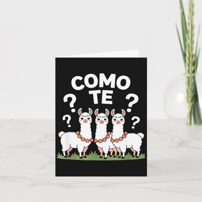 Tarjeta Guirnalda divertida de flores de llama ¿cómo te F? (Anverso)