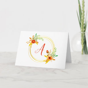 Tarjeta Guirnalda floral monograma