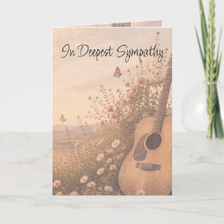Tarjeta Guitar Music Beautiful Garden Flower Sympathy