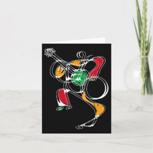 Tarjeta Guitar Player Line Art Black History Colors