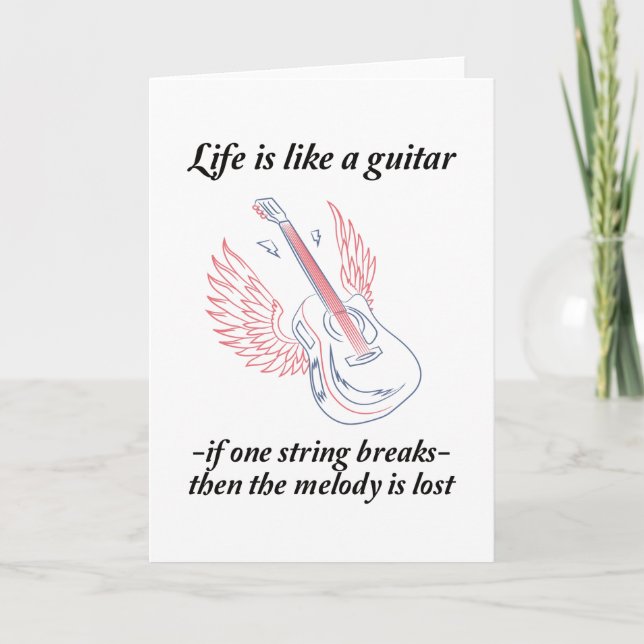 Tarjeta Guitar Say - La Vida Es Como Una Guitarra (Anverso)