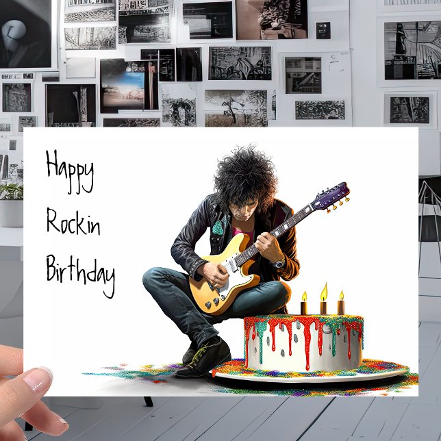 Tarjeta Guitarista de música rock - Guay Feliz cumpleaños  (Subido por el creador)