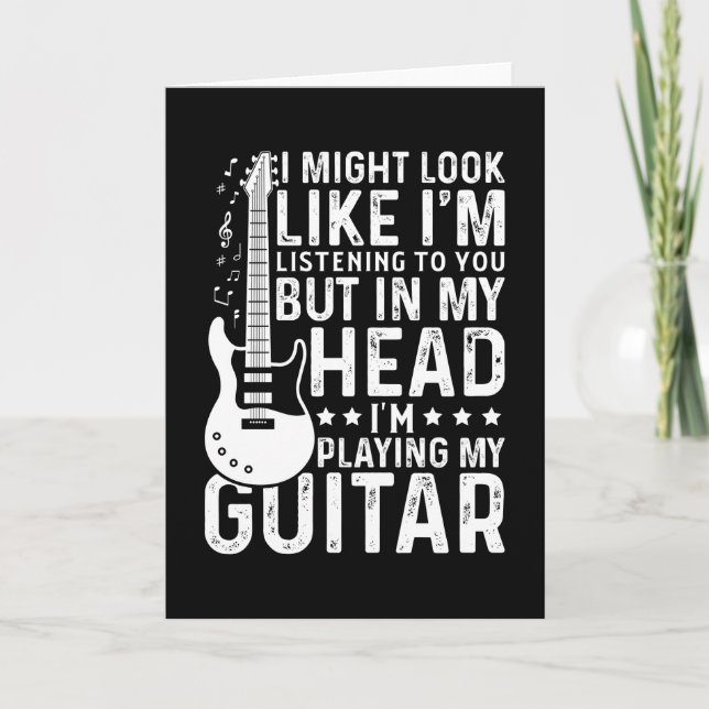 Tarjeta Guitarista Jugador Electric Funny Gift (Anverso)