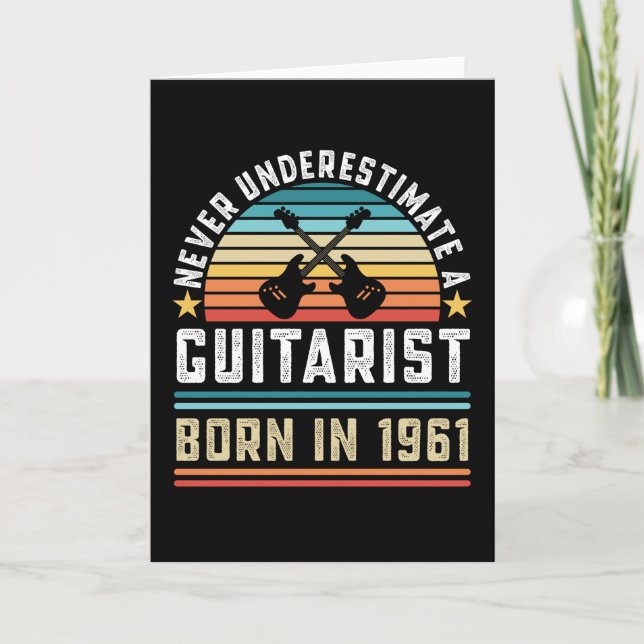 Tarjeta Guitarista nacido en 1961 60º cumpleaños regalo de (Anverso)