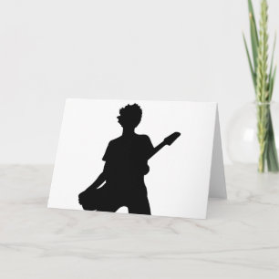 Tarjeta Guitarista Silhouette - B&W