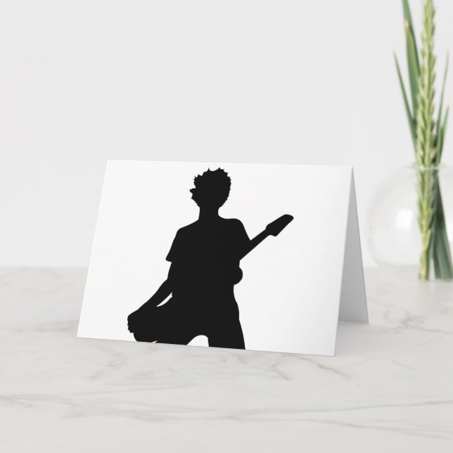 Tarjeta Guitarista Silhouette - B&W (Anverso)